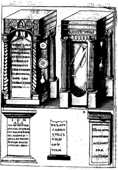 Inscriptions on pillars