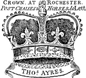 Image of a crown, advertising the Crown Inn, Rochester